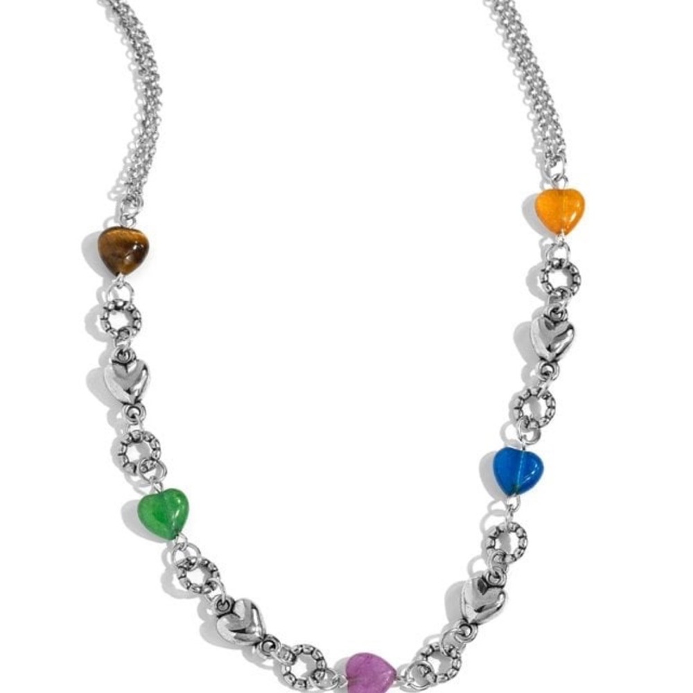 Paparazzi Silver Necklace with Colorful Heart Beads🦄🩷